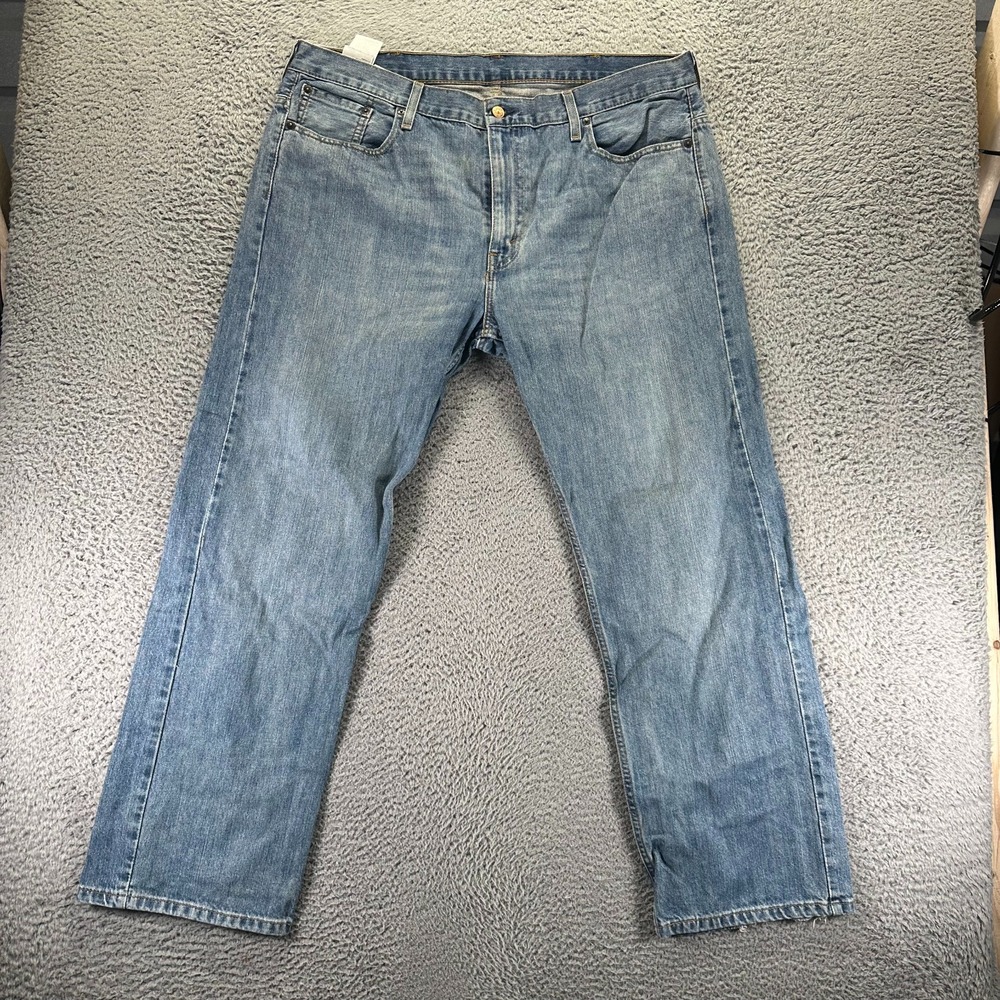 Levi's 569 Jeans Mens 38x32 Blue Cotton Denim Straight Leg Travel Workwear Faded
